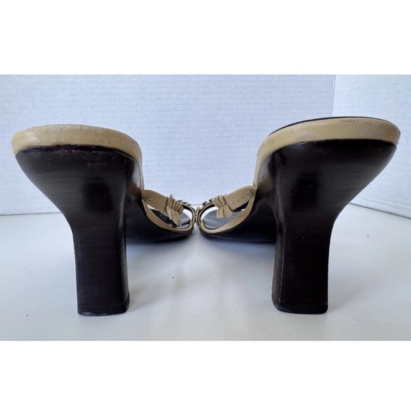 GUCCI Beige Cream Leather Ruffle Straps High Heel Sandals Women’s Size 8 - Picture 6 of 11